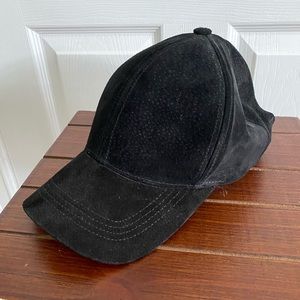 Black suede cap